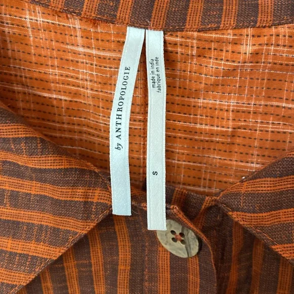 By Anthropologie Orange Gauze Shirt - Picture 4 of 6